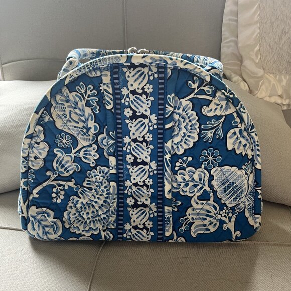 Vera Bradley Eloise Purse Blue Lagoon with Kiss Lock Closure and Shoulder Strap - Picture 11 of 16